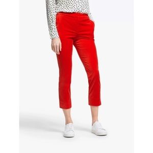 Boden Red Velvet Pants Cropped Size 12 L style T0440